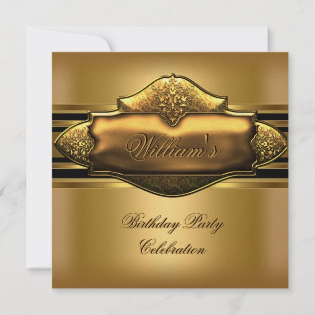 Elegant Gold Birthday Party Mens 60th Invitation (Front)