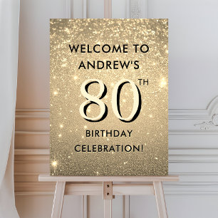 Elegant Gold Birthday Welcome Foam Boards