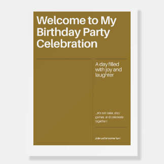 Elegant Gold Birthday Welcome Sign – Printable Par