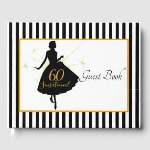 Elegant Gold Black 60th BIRTHDAY Party Guest Book