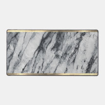 Elegant Gold Black and White Marble Add Monogram
