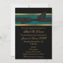 Elegant Gold Black Aqua Corporate party Invitation