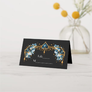 Elegant Gold Black Art Deco Casino Night Wedding Place Card