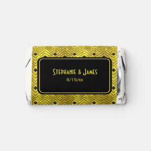 Elegant Gold Black Art Deco Diamonds #2 DIY BG Hershey's Miniatures