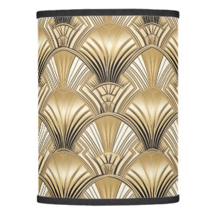 Elegant gold black Art Deco pattern Lamp Shade