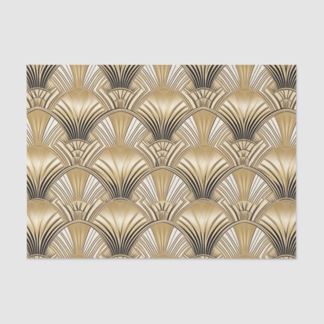 Elegant gold black art deco  tissue paper (Front)