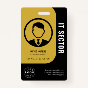 Elegant Gold Black Badge for IT Professionals