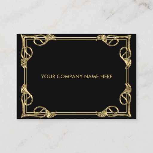 Customizable Elegant gold black business card