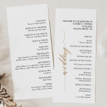 Elegant Gold & Black Calligraphy Wedding Program<br><div class="desc">This elegant gold and black calligraphy wedding program is perfect for a simple wedding. The neutral design features a minimalist card decorated with romantic and whimsical faux gold foil typography. Please Note: This design does not feature real gold foil. It is a high quality graphic made to look like gold...</div>