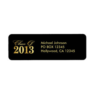 Elegant Gold / Black Class of 2013 Labels