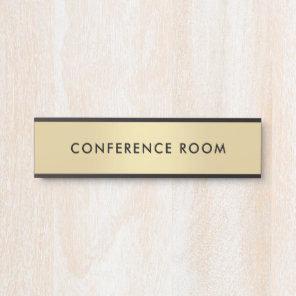 Elegant Gold Black Custom Template Conference Room Door Sign