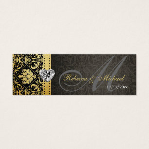 Elegant Gold & Black Damask Wedding Favor Tags