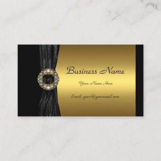 Elegant Gold Black Diamond jewel Business Card