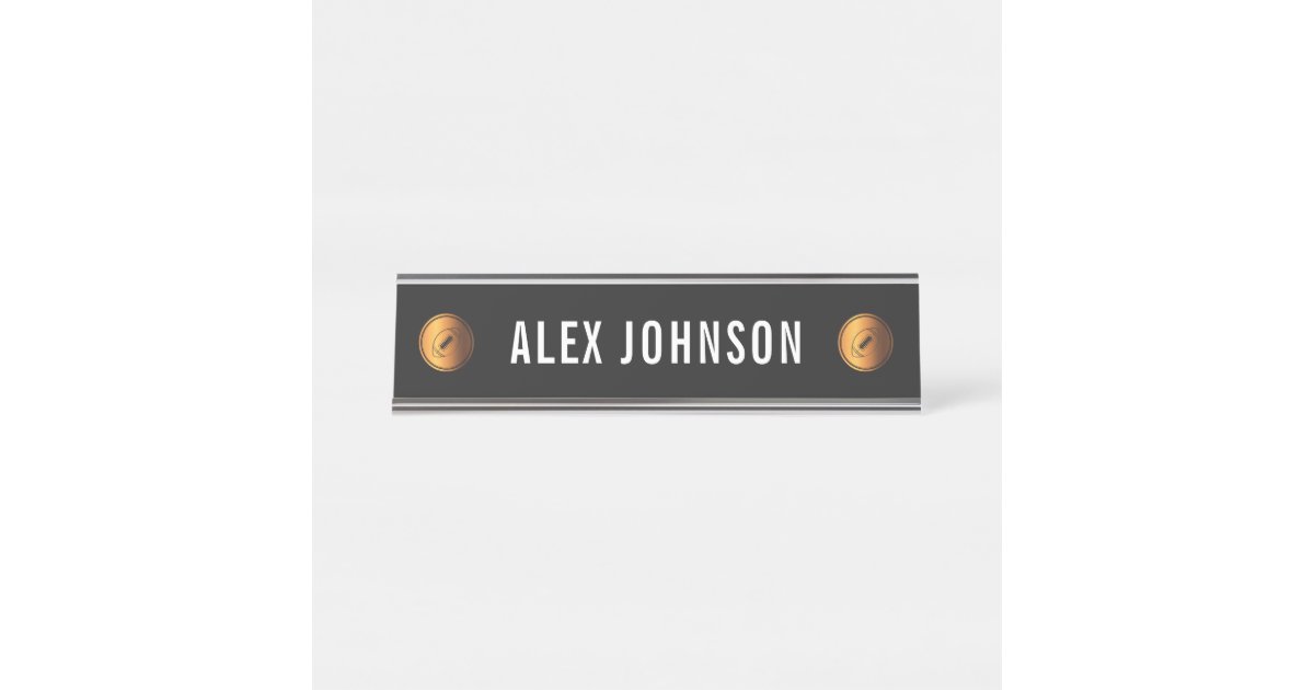 Advocate Golden Brushed Printed Name Plate