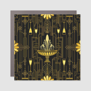 Elegant gold black gatsby car magnet