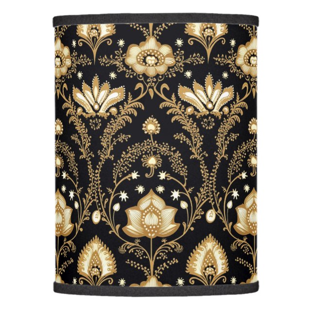 Elegant gold black indian pattern lamp shade (Front)