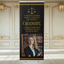 Elegant Gold Black Law School Graduation Party