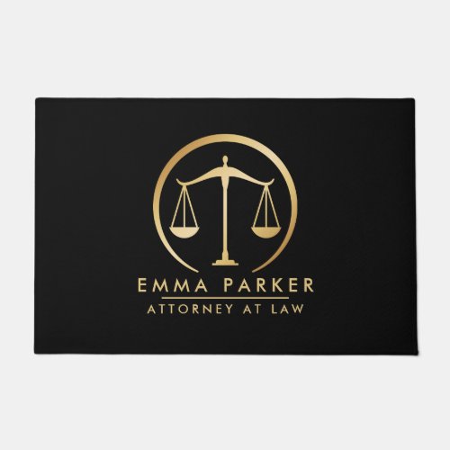 Elegant Gold  Black Lawyer Black Doormat