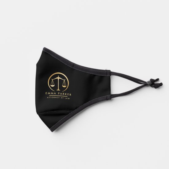 Elegant Gold & Black Lawyer Black Premium Face Mask