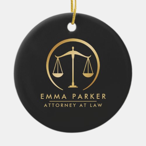 Elegant Gold  Black Lawyer Ceramic Ornament