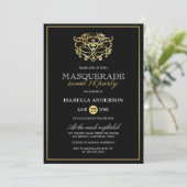 Elegant Gold & Black Masquerade Sweet 16 Party Invitation | Zazzle