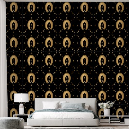 Elegant Gold Black Modern Pattern Wallpaper