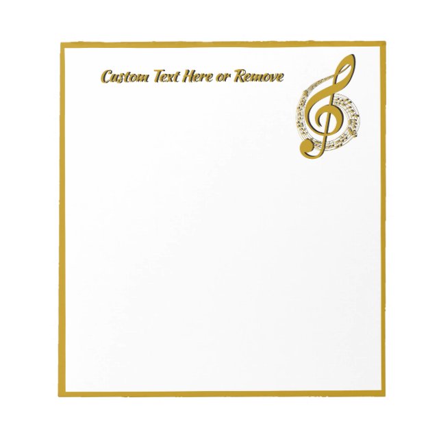 Elegant Gold Black Music Note Personalized (Front)