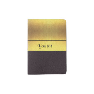 Elegant Gold & Black Passport Holder