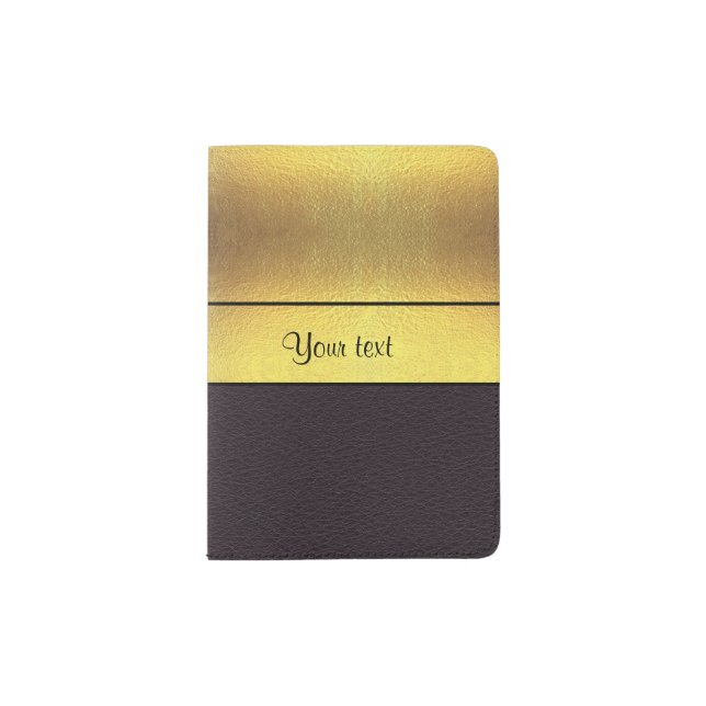 Elegant Gold & Black Passport Holder (Front)