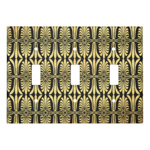 Elegant gold black pattern art deco switch cover