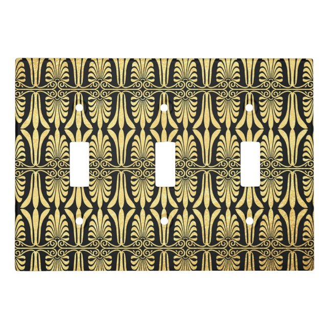 Elegant gold black pattern art deco switch cover (Front)