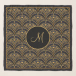 Elegant Gold Black Pattern Monogram Modern  Scarf<br><div class="desc">Elegant Gold Black Pattern Monogram Modern Scarf has a modern elegant design which is nice for wearing when you are out and about. It makes an excellent gift for that special person in your life. Also can be used for decor or head wrap or tie.</div>