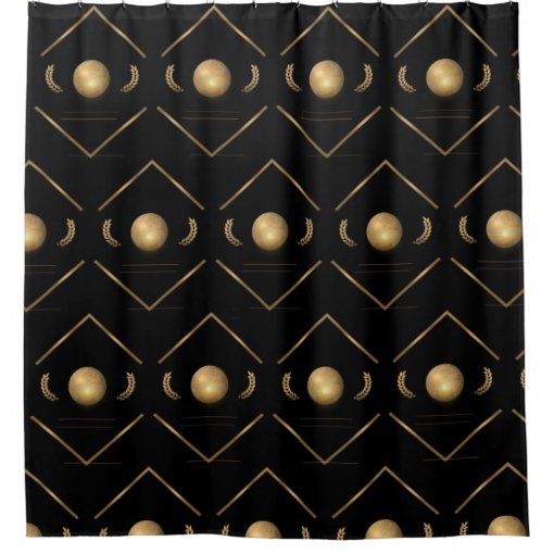 Elegant Gold Black Pattern Shower Curtain Zazzle