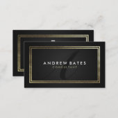 Elegant gold black professional modern monogram business card (Front/Back)