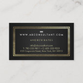 Elegant gold black professional modern monogram business card (Back)