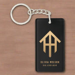 Elegant Gold & Black Realtor Real Estate Agent  Keychain<br><div class="desc">Accessorize your success with our chic, luxe gold & black realtor keychain designed for the modern agent. This elegant accessory combines sophistication with functionality, elevating your everyday essentials. Carry your keys in style, reflecting your commitment to professionalism and excellence in the real estate world. #RealEstateAgent #RealtorKeychain #LuxuryDesign #ProfessionalStyle #GoldAndblack #DistinctiveAccessory...</div>