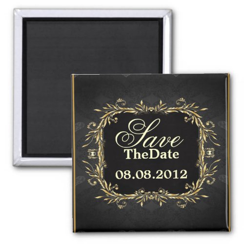Elegant Gold black Regal formal Wedding Magnet