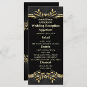 Elegant Gold black Regal Wedding Reception Menu (Front/Back)