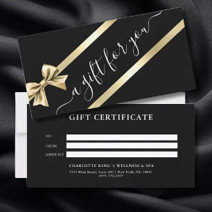 ELEGANT GOLD BLACK RIBBON GIFT CERTIFICATE