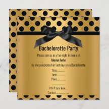 ELEGANT GOLD BLACK SPOT BACHELORETTE PARTY