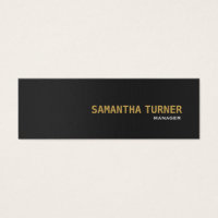 Elegant Gold Black Textured Professional Custom Mini Business Card
