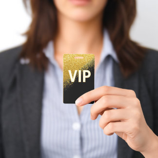 Elegant Gold Black VIP Badge
