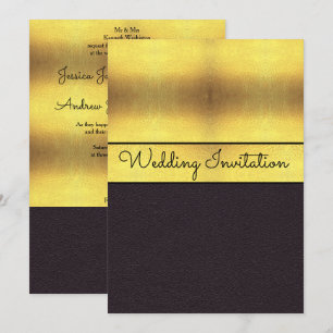 Elegant Gold & Black Wedding Invitation