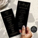 Elegant Gold Black Wedding Program<br><div class="desc">Elegant Gold Black Wedding Program. Available digitally and printed. The main header is in a stylish set script and the rest of the text you can easily personalise. You can change the text and background colors if you wish to match your wedding color theme via the edit Further option as...</div>