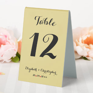 Elegant Gold Black Wedding Reception Table Number Tent
