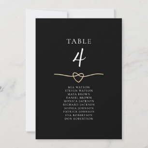 Elegant Gold Black Wedding Table Seating Card