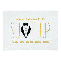 Elegant Gold & Black WILL YOU BE MY BEST MAN Card