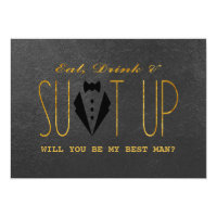 Elegant Gold & Black WILL YOU BE MY BEST MAN Card