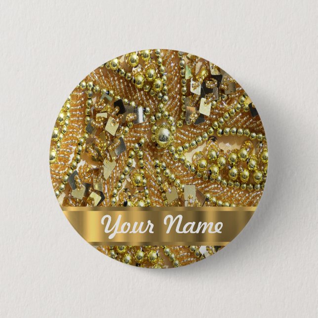 Elegant gold bling button (Front)