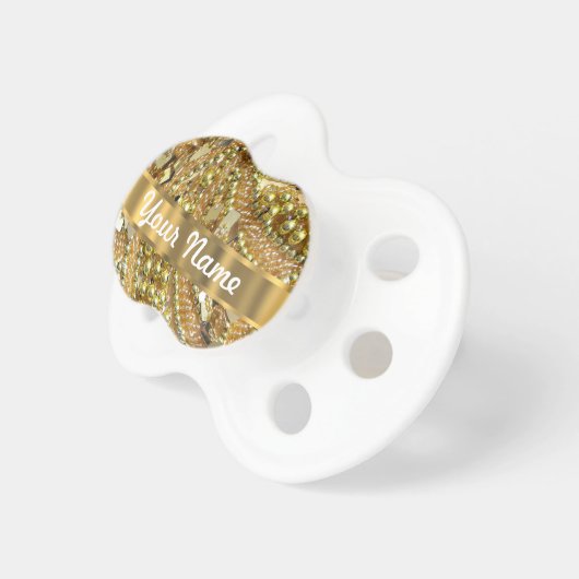 Elegant gold bling pacifier (Front Right)